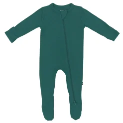 New Kyte Baby Zippered Footie in Emerald