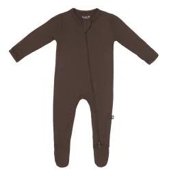 Hot Kyte Baby Zippered Footie in Espresso