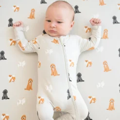 New Kyte Baby Zippered Footie in Fluffy Dog