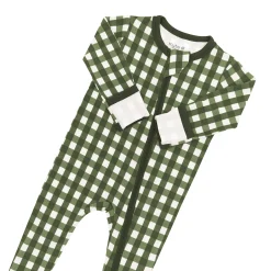 Best Kyte Baby Zippered Footie in Gingham Fir
