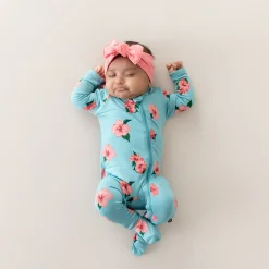Best Kyte Baby Zippered Footie in Hibiscus