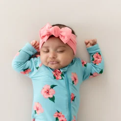 Best Kyte Baby Zippered Footie in Hibiscus