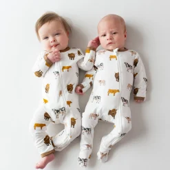 Kyte Baby Zippered Footie in Moo