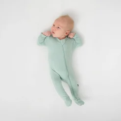 New Kyte Baby Zippered Footie in Sage