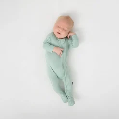 New Kyte Baby Zippered Footie in Sage