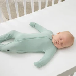 New Kyte Baby Zippered Footie in Sage