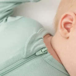 New Kyte Baby Zippered Footie in Sage