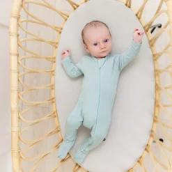 New Kyte Baby Zippered Footie in Sage
