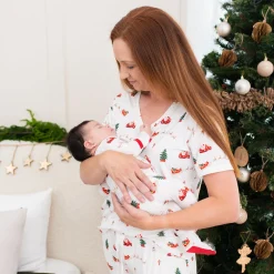 Kyte Baby Zippered Footie in Santa Sleigh