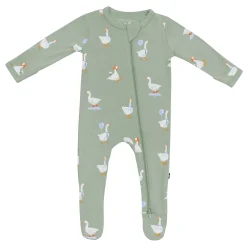 Hot Kyte Baby Zippered Footie in Silly Goose
