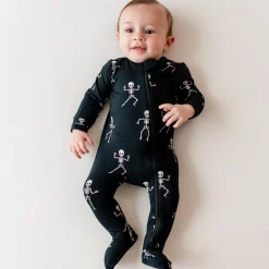 Sale Kyte Baby Zippered Footie in Skeleton