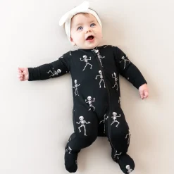 Sale Kyte Baby Zippered Footie in Skeleton