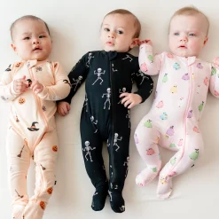 Sale Kyte Baby Zippered Footie in Skeleton