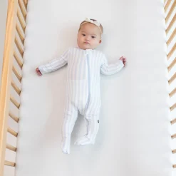 Clearance Kyte Baby Zippered Footie in Small Mist Stripe