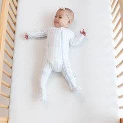 Clearance Kyte Baby Zippered Footie in Small Mist Stripe