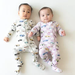 Hot Kyte Baby Zippered Footie in Sparkles and Speed