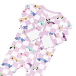 Hot Kyte Baby Zippered Footie in Sparkles and Speed