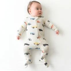 Kyte Baby Zippered Footie in Vintage Truck