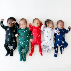Discount Kyte Baby Zippered Footie in Vintage Santa