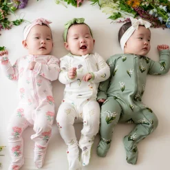 Sale Kyte Baby Zippered Footie in Wildflower
