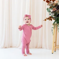 Kyte Baby Zippered Romper in Apple Blossom