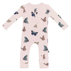 Best Kyte Baby Zippered Romper in Blush Butterfly