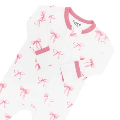 Hot Kyte Baby Zippered Romper in Bow