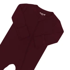 Hot Kyte Baby Zippered Romper in Burgundy