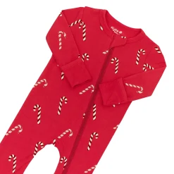 Clearance Kyte Baby Zippered Romper in Candy Cane