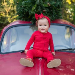 Online Kyte Baby Zippered Romper in Cardinal