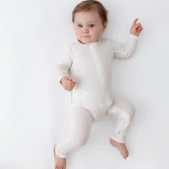 Outlet Kyte Baby Zippered Romper in Cloud