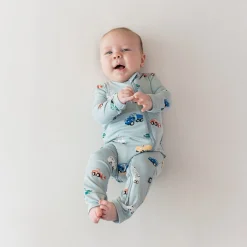 Clearance Kyte Baby Zippered Romper in Construction