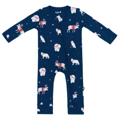 Clearance Kyte Baby Zippered Romper in Frosty Friends