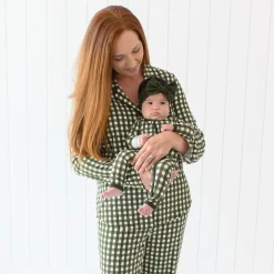 Discount Kyte Baby Zippered Romper in Gingham Fir