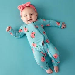 Kyte Baby Zippered Romper in Hibiscus