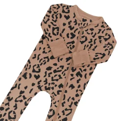 Outlet Kyte Baby Zippered Romper in Latte Leopard