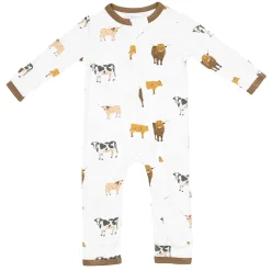 Kyte Baby Zippered Romper in Moo