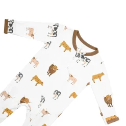 Kyte Baby Zippered Romper in Moo