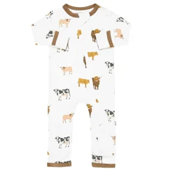 Kyte Baby Zippered Romper in Moo