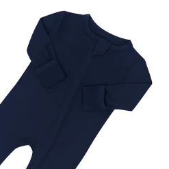 Hot Kyte Baby Zippered Romper in Navy