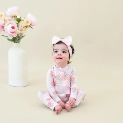Best Kyte Baby Zippered Romper in Sakura Peony