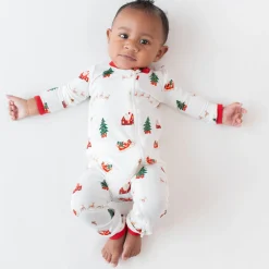 Online Kyte Baby Zippered Romper in Santa Sleigh