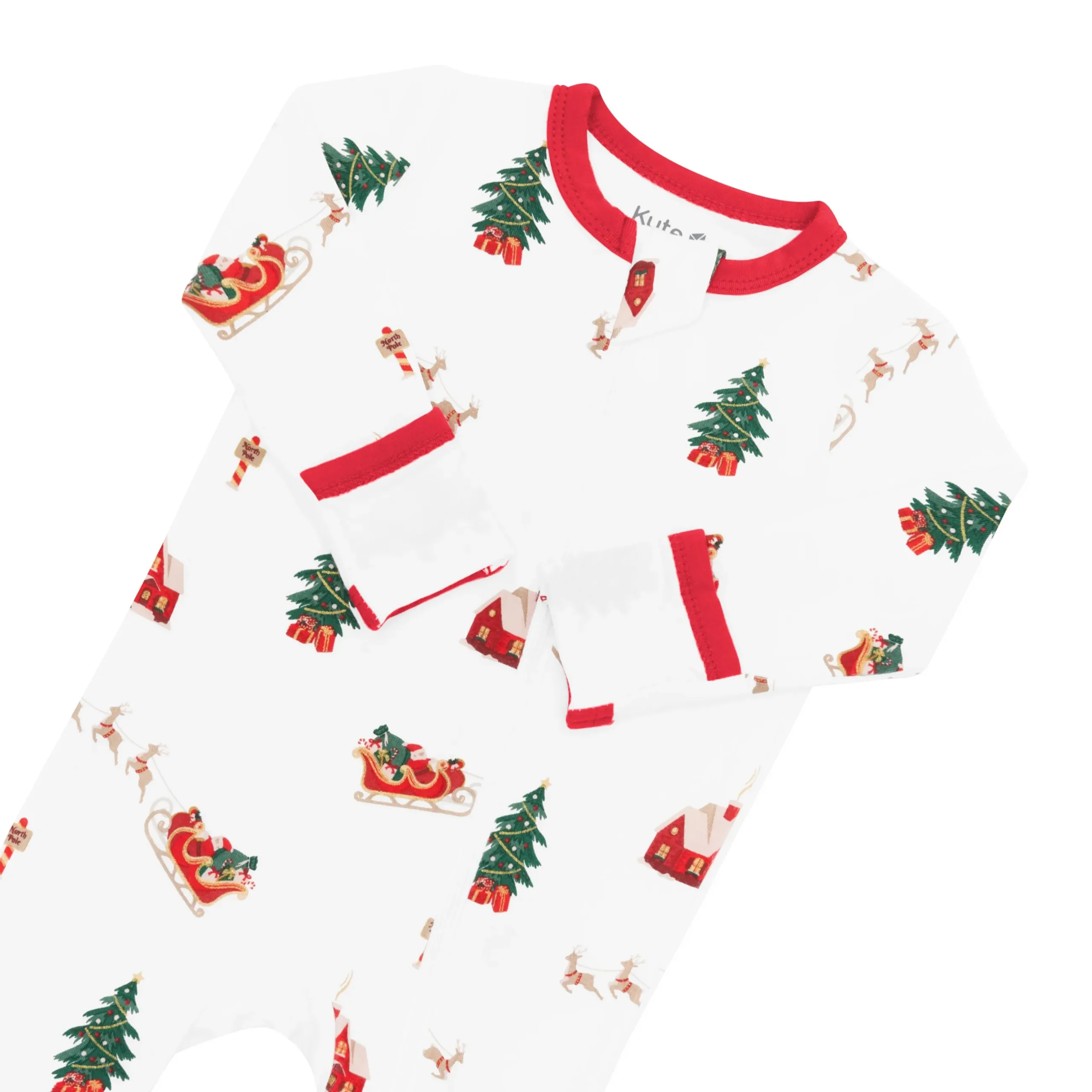Online Kyte Baby Zippered Romper in Santa Sleigh
