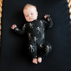 Clearance Kyte Baby Zippered Romper in Skeleton