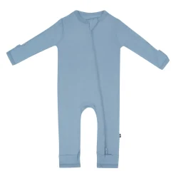 New Kyte Baby Zippered Romper in Slate