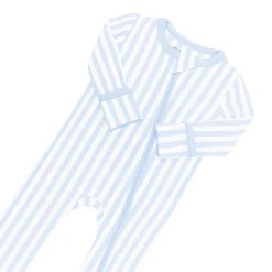 Best Kyte Baby Zippered Romper in Small Mist Stripe