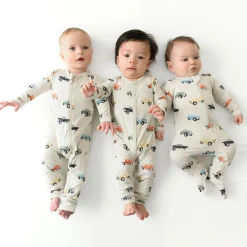 Sale Kyte Baby Zippered Romper in Vintage Truck