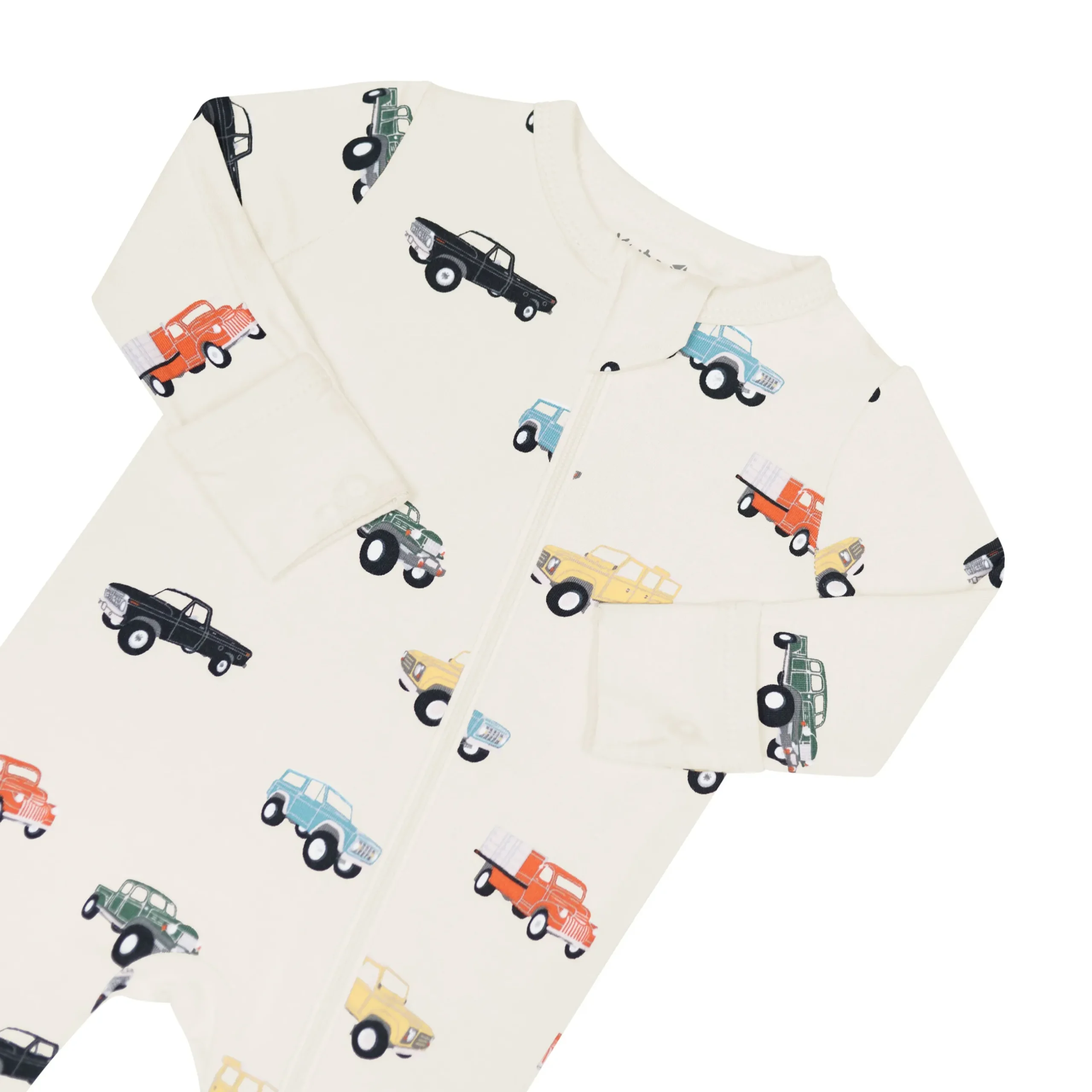 Sale Kyte Baby Zippered Romper in Vintage Truck