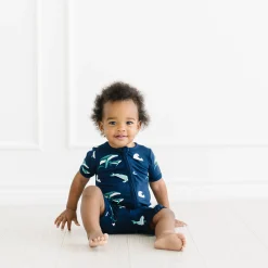Sale Kyte Baby Zippered Shortall Romper in Humpback