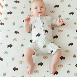 Best Kyte Baby Zippered Shortall Romper in Yellowstone